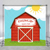 Aperturee - Oink Cluck Moo Barn Sun Custom 2nd Birthday Backdrop